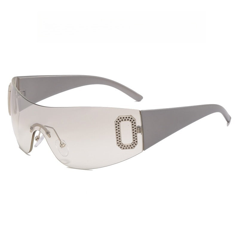 Beilvora Rimless Geometric Sunglasses PC Frame UV400 Eyewear