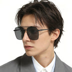 Beilvora Polarized Sunglasses Metal Square Frame UV400 Eyewear