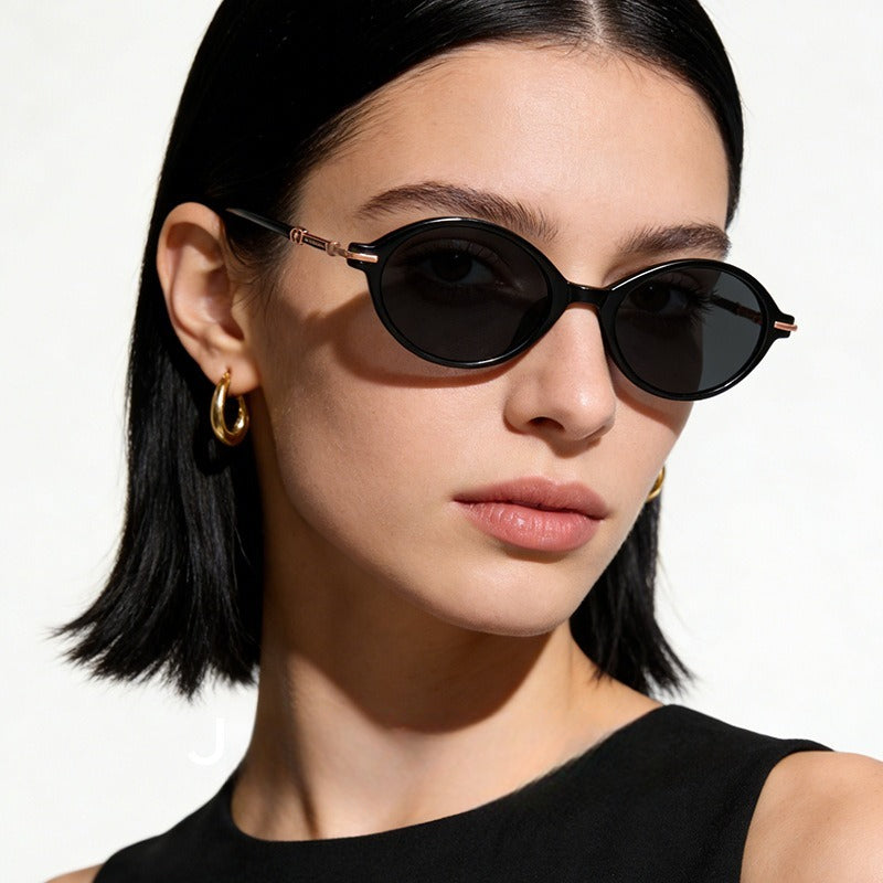 Beilvora Polarized Oval Sunglasses TR90 Metal Frame UV400 Eyewear