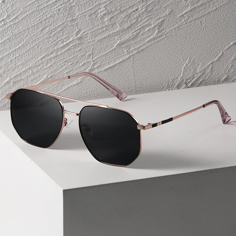 Beilvora Polarized Sunglasses Stainless Steel Square Frame UV400 Eyewear