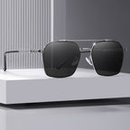 Beilvora Polarized Sunglasses Metal Square Frame UV400 Eyewear