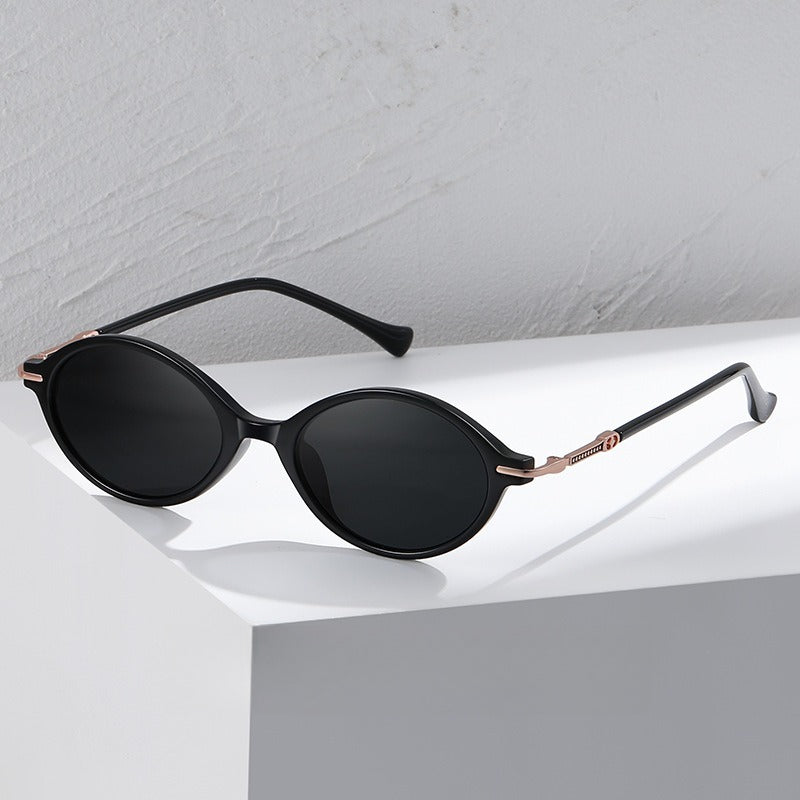 Beilvora Polarized Oval Sunglasses TR90 Metal Frame UV400 Eyewear