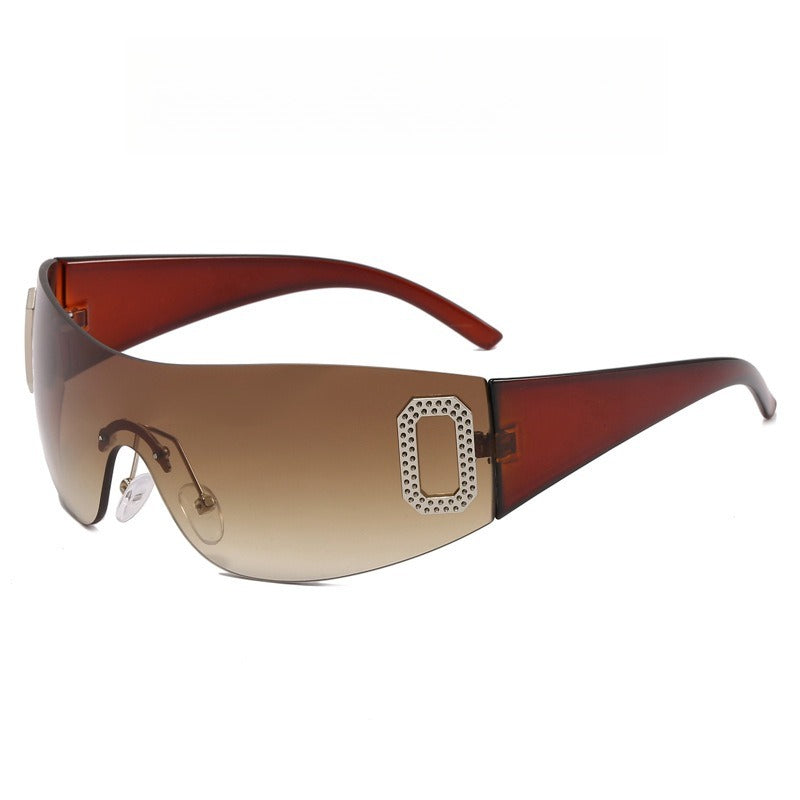 Beilvora Rimless Geometric Sunglasses PC Frame UV400 Eyewear