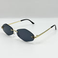 Beilvora Hexagon Rimless Sunglasses Metal Frame UV400 Eyewear